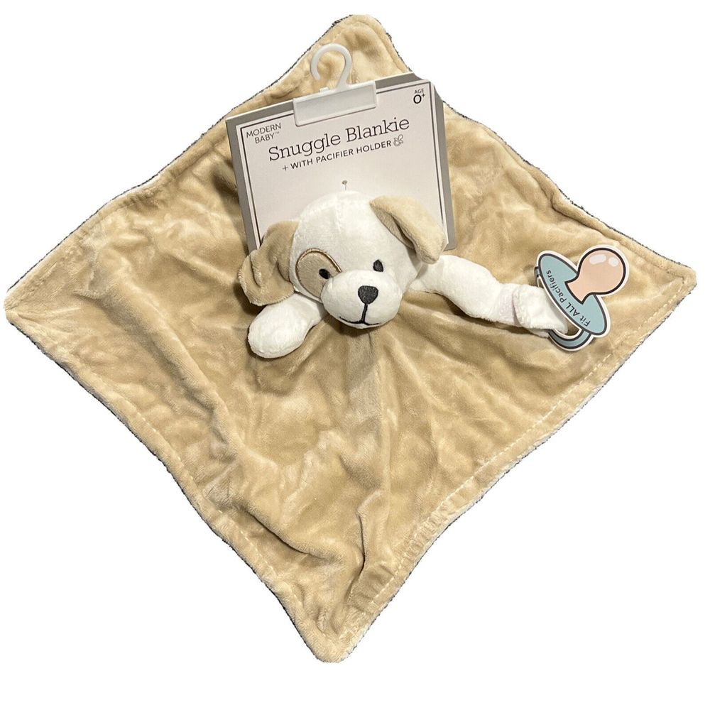 Modern Baby Snuggle Blankie PUPPY Dog Pacifier Holder Security Blanket L…